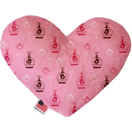 Mirage Pet Products Pink Whimsy Bird Cages 8 in. Stuffing Free Heart Dog Toy 1117-SFTYHT8